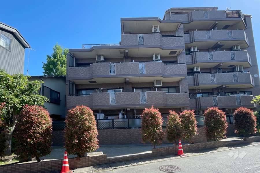 ライオンズマンション多摩川溝の口の外観（南西側から）