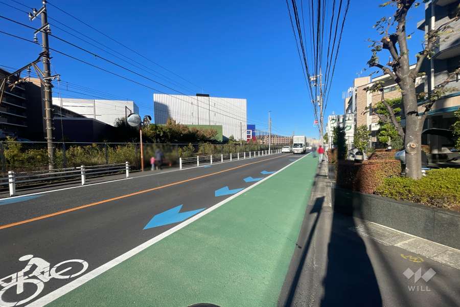 敷地南西側の前面道路　