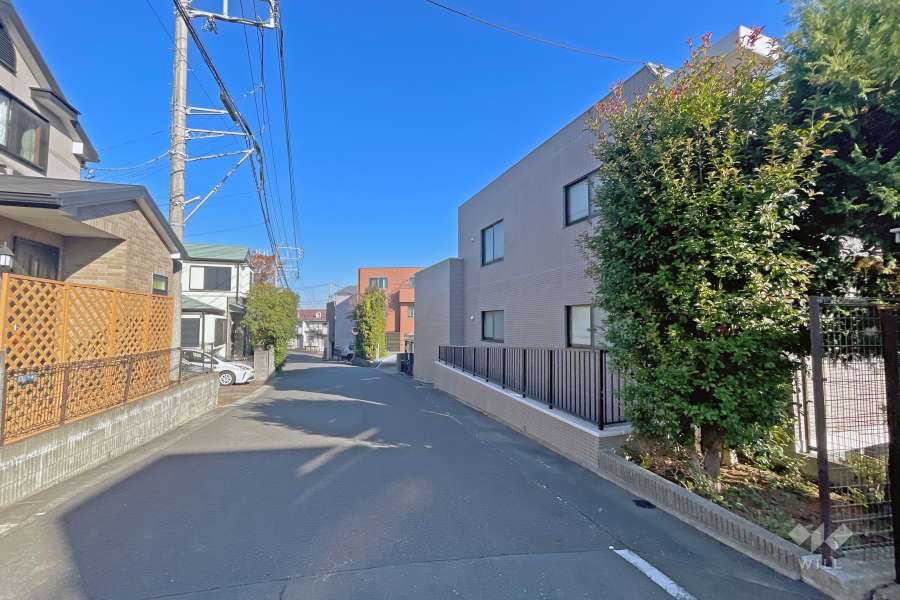 敷地の西側前面道路（南側から）