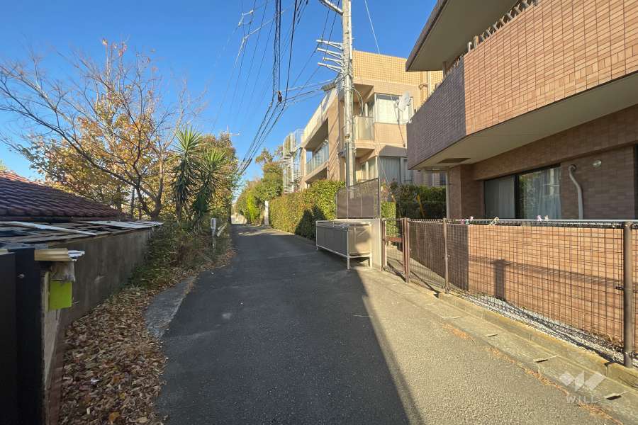 敷地南西側の前面道路（南東側から）