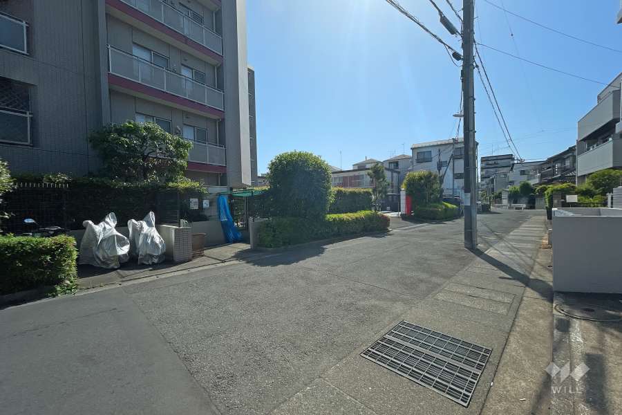 敷地北側の前面道路’東側から）