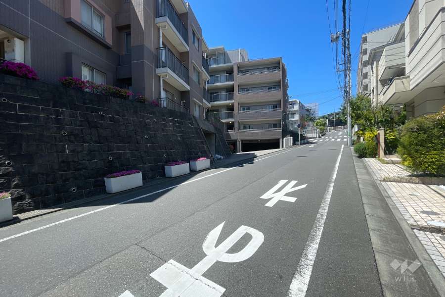 敷地北側の前面道路（東側から）