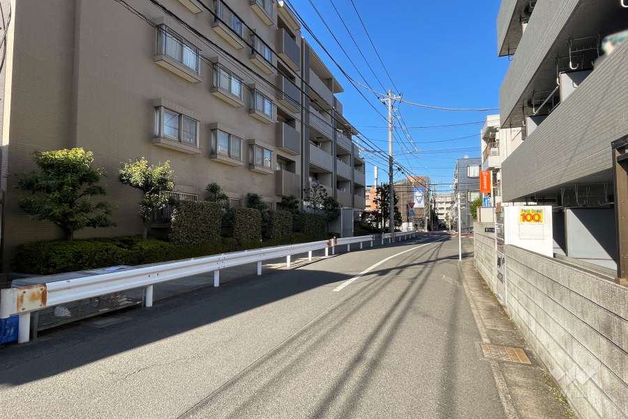 敷地東側の前面道路（南側から）