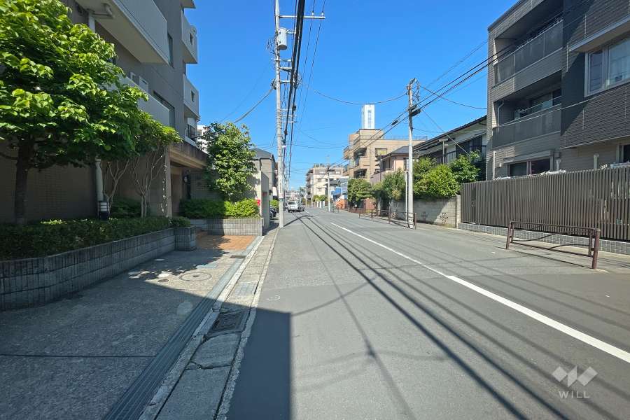 敷地北側の前面道路（東側から）