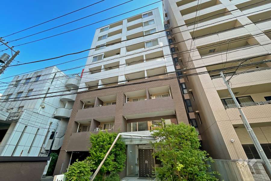 プレシャスアパートメント溝の口ビィークの外観（南側から）