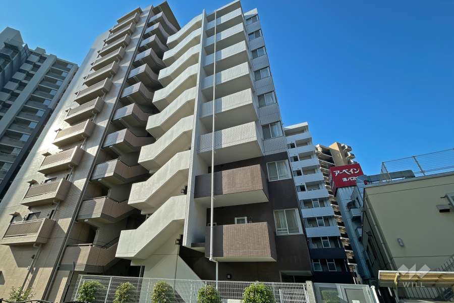 プレシャスアパートメント溝の口ビィークの外観（北側から）