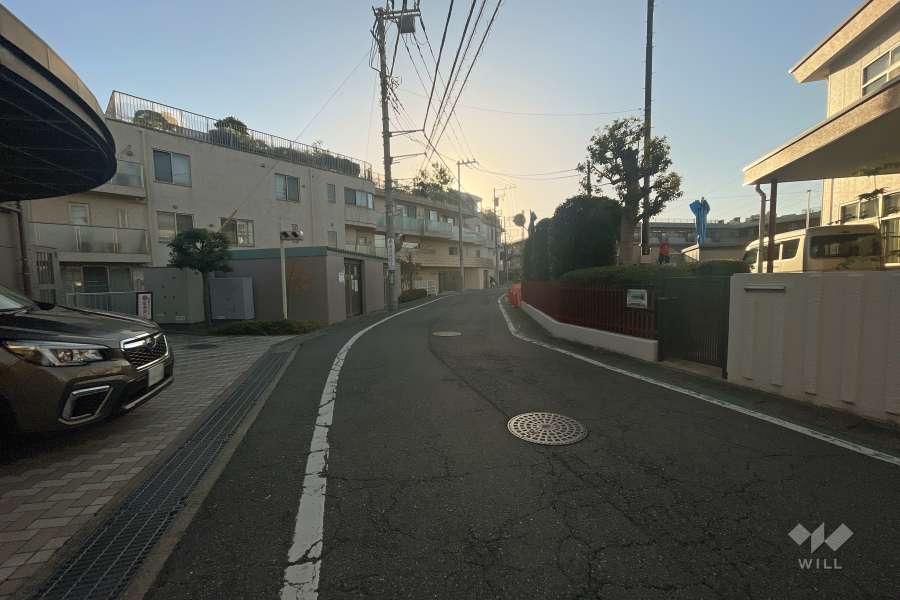 敷地東側の前面道路（南側から）