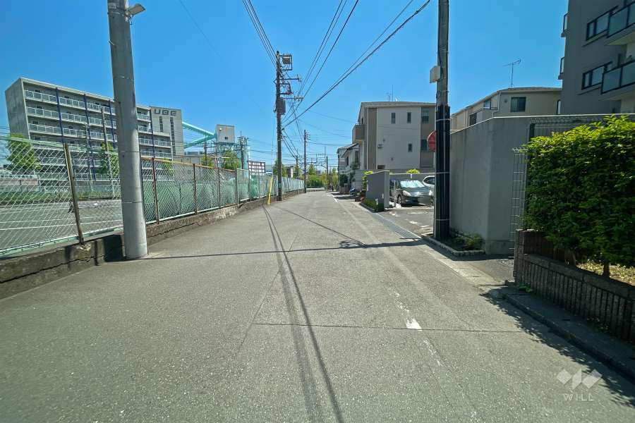 敷地北側の前面道路（西側から）
