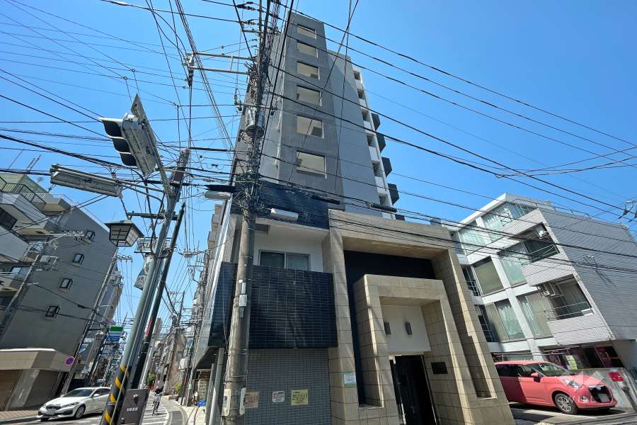 エクセリア二子多摩川の外観（南東側から）