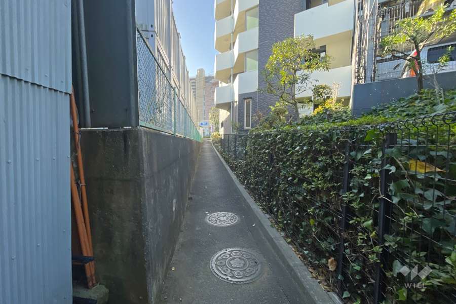 敷地東側の前面通路（南側から）