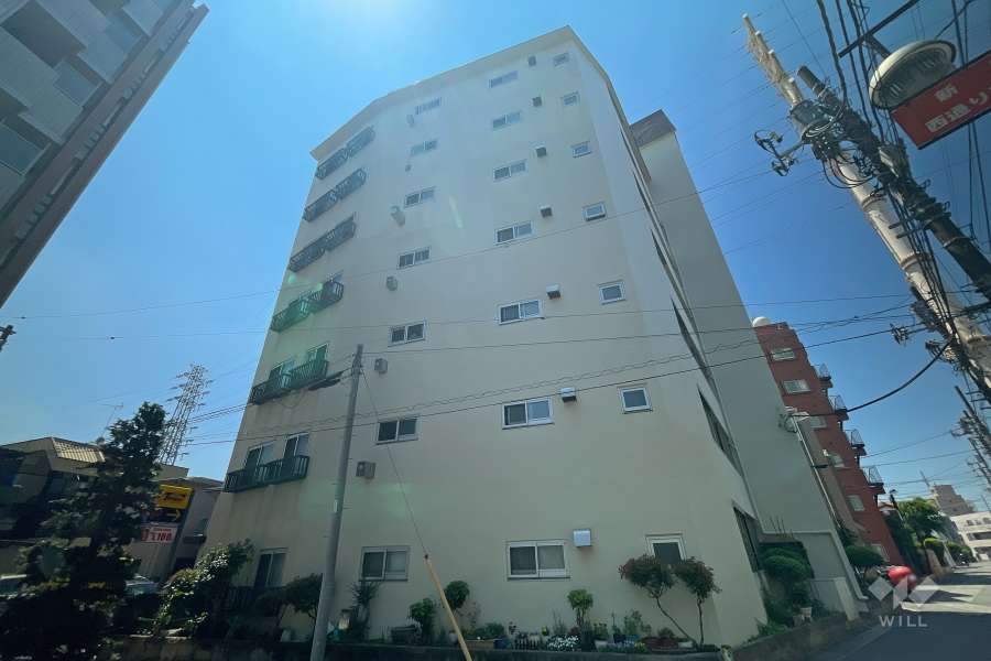 新城コーポの外観（北東側から）　