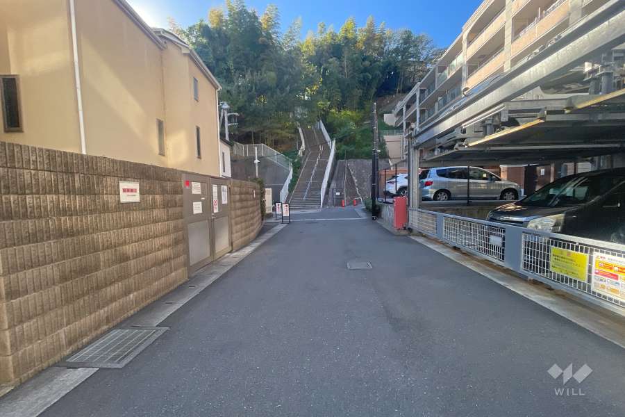 敷地南側の前面道路（東側から）