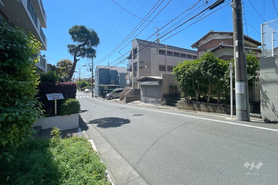 敷地西側の前面道路　