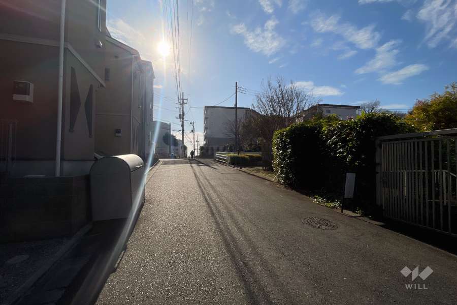 敷地の南側前面道路（東側から）