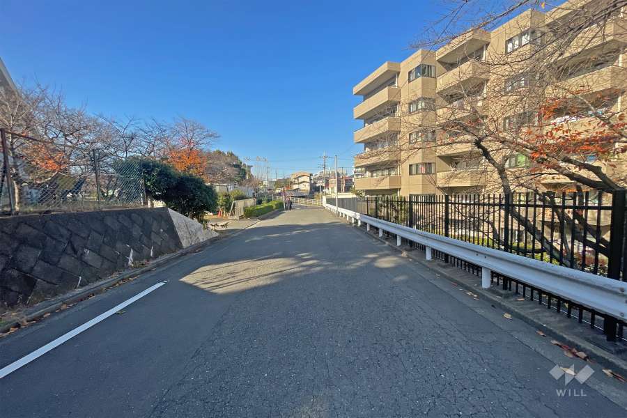 敷地の南側前面道路（東側から）