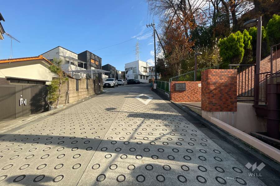 敷地北西側の前面道路（東側から）