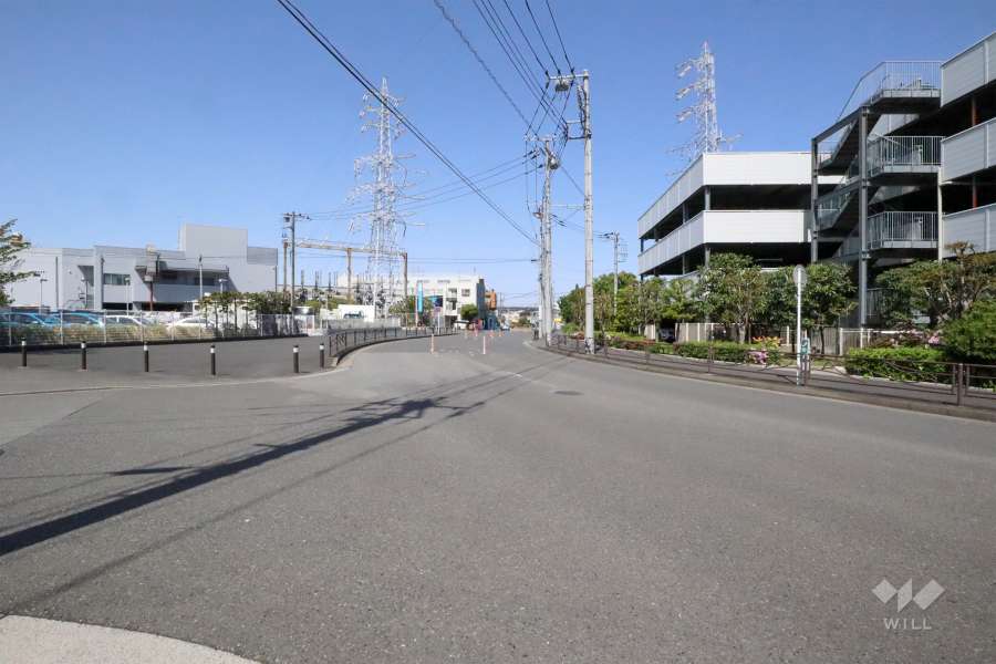 敷地西側の前面道路(南側から)