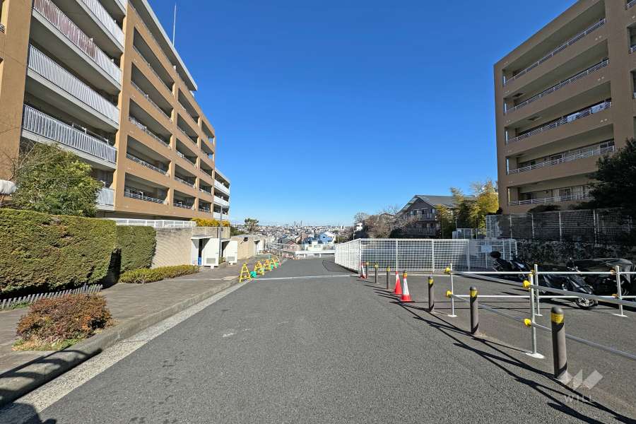敷地の東側前面道路（南側から）