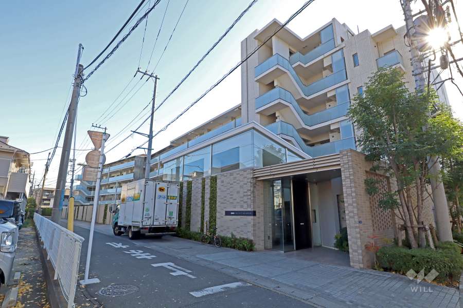 プラウド二子新地の外観(北西側から)