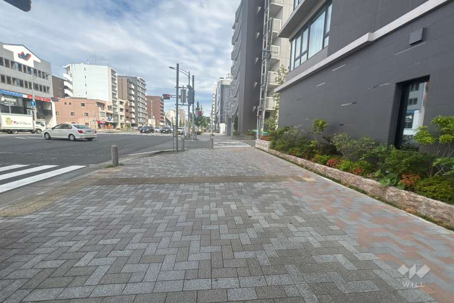 敷地北側の前面道路(西側から)