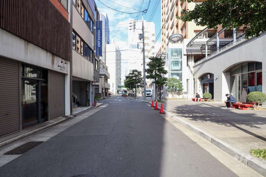 敷地西側の前面道路(南側から)