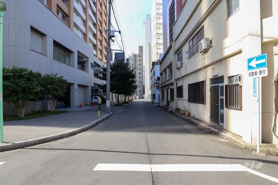 敷地北側の前面道路(東側から)