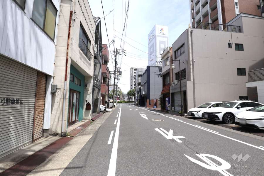 敷地南側の前面道路（西側から）