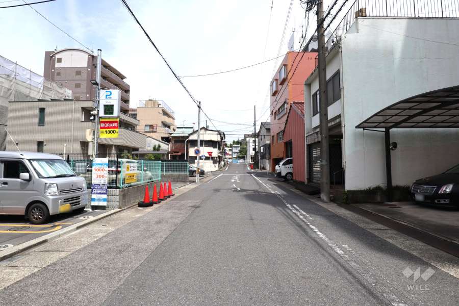 敷地南側の前面道路（西側から）