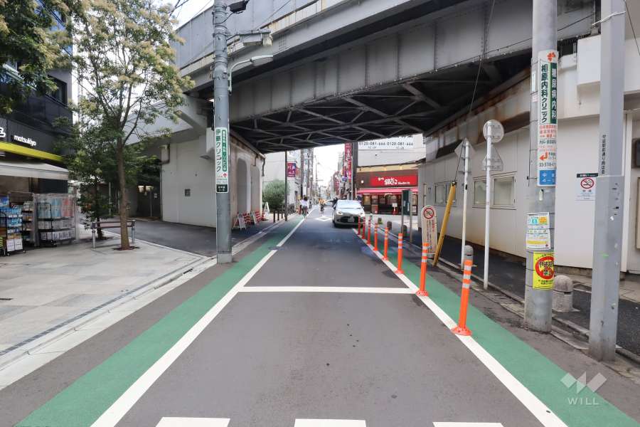 敷地南側の前面道路(西側から)