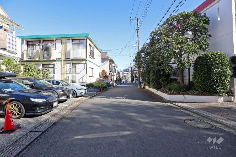 敷地北側の前面道路（西側から）