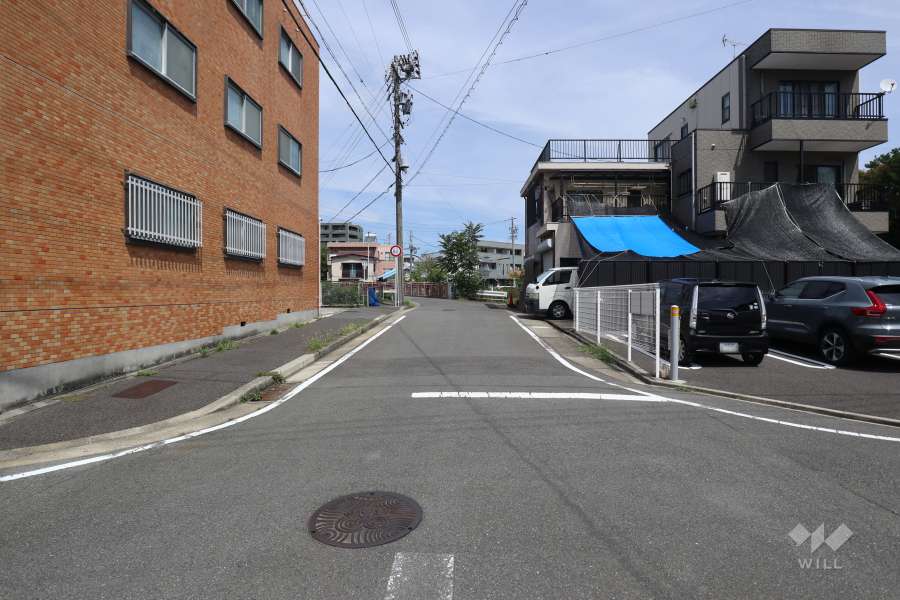 敷地の東側前面道路（南側から）