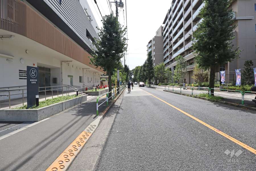 敷地東側の前面道路（北側から）