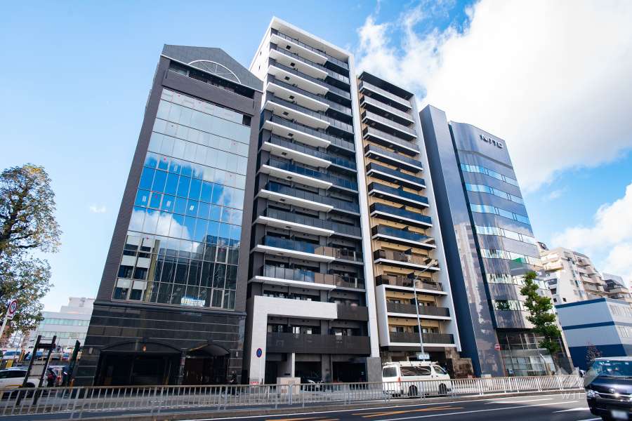 オープンレジデンシア金山ザ・プレイスの外観（南東側から）