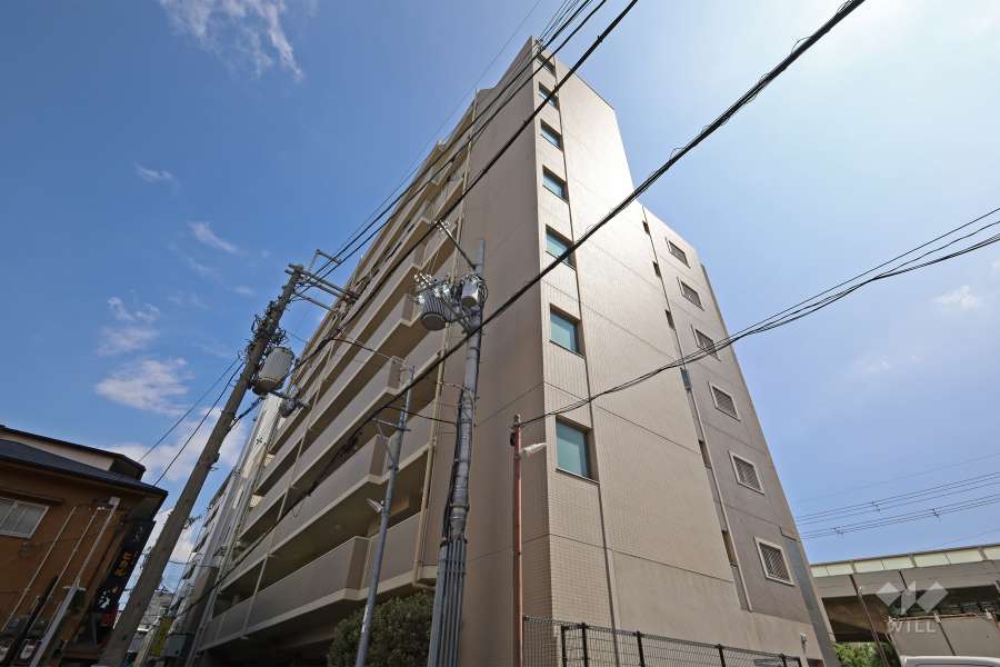 ユニーブル石橋駅前の外観（北西側から）
