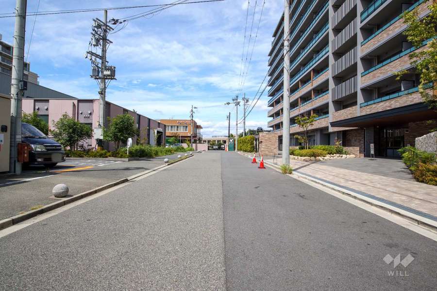 敷地西側の前面道路（南側から）