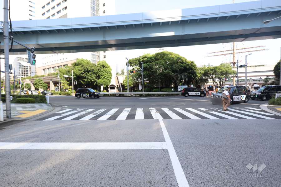 敷地北側の前面道路(西側から)