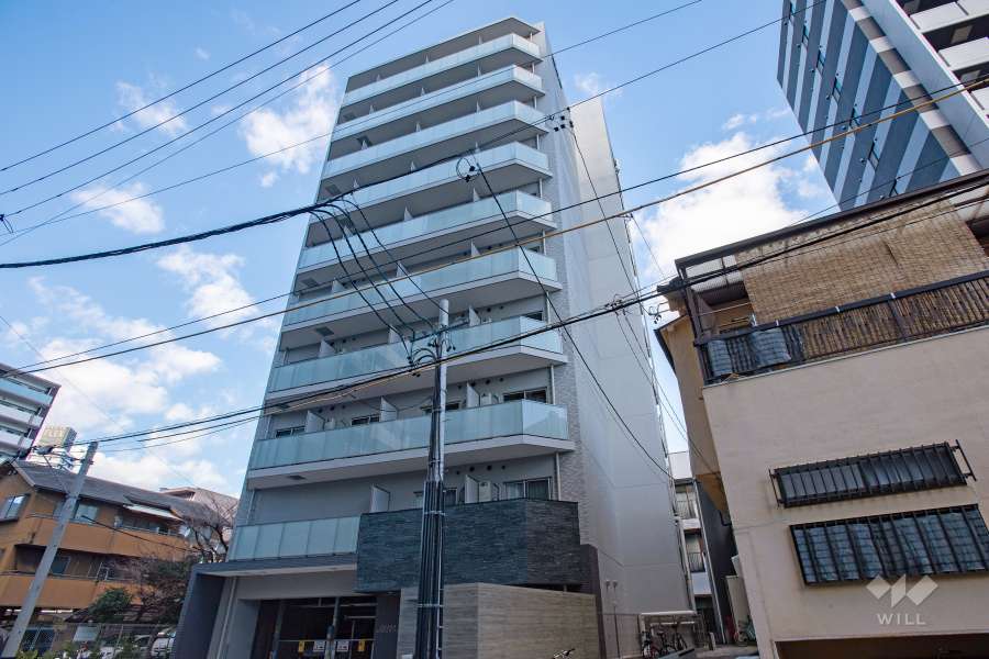 エスリード新栄デュオの外観（南側から）