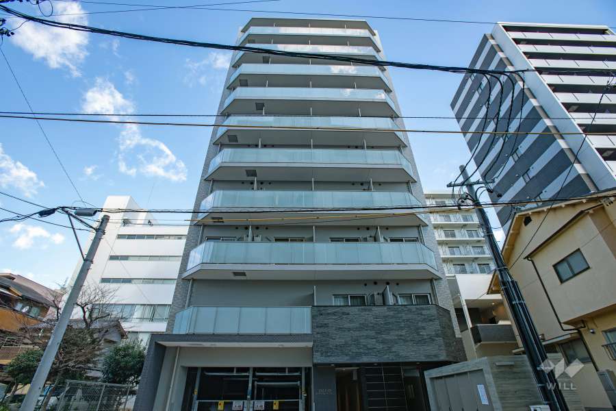 エスリード新栄デュオの外観（南西側から）