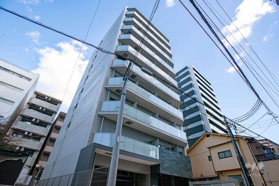 エスリード新栄デュオの外観（西側から）