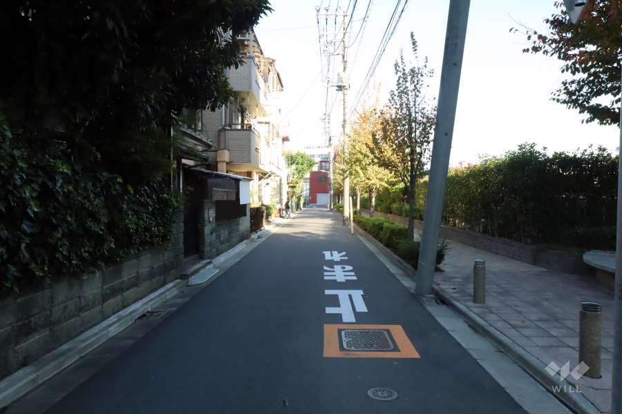 敷地北側の前面道路(東側から）