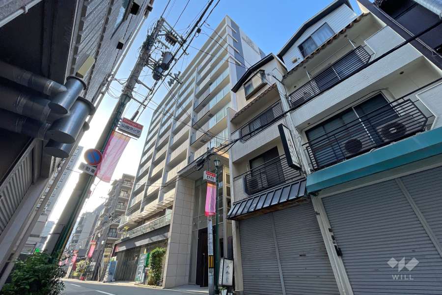 エステムコート南堀江2レアリスの外観（北西側から）