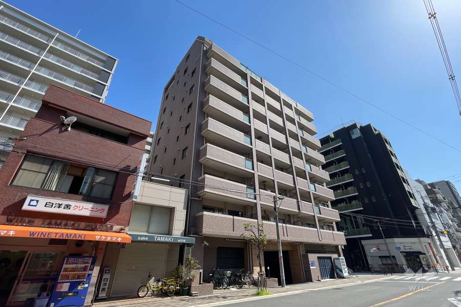 エステムコート南堀江シティライフの外観（南西側から）