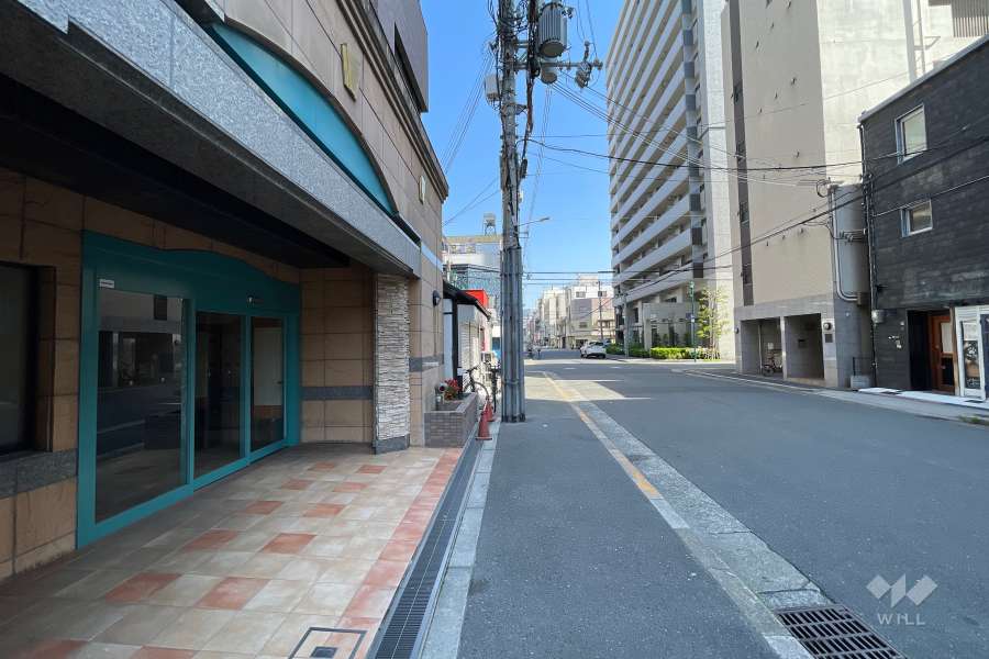 敷地東側の前面道路（南側から）