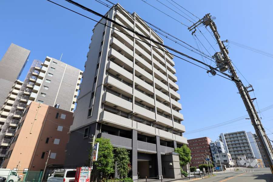 エスリード南堀江リバーサイドの外観（北西側から）