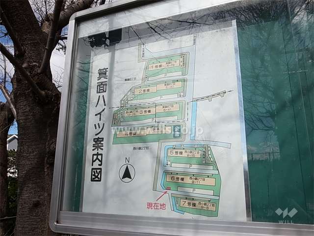 有楽箕面ハイツの敷地配置図