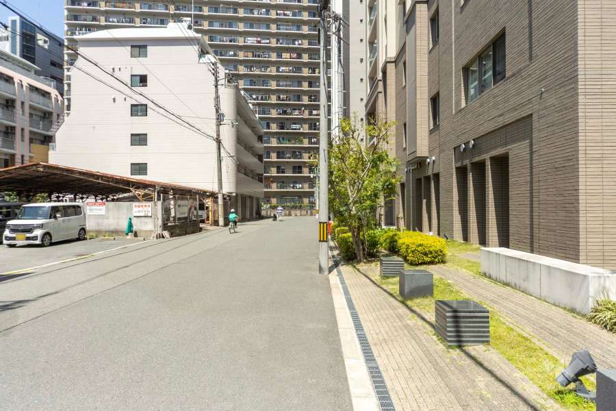 敷地西側の前面道路（南側から）