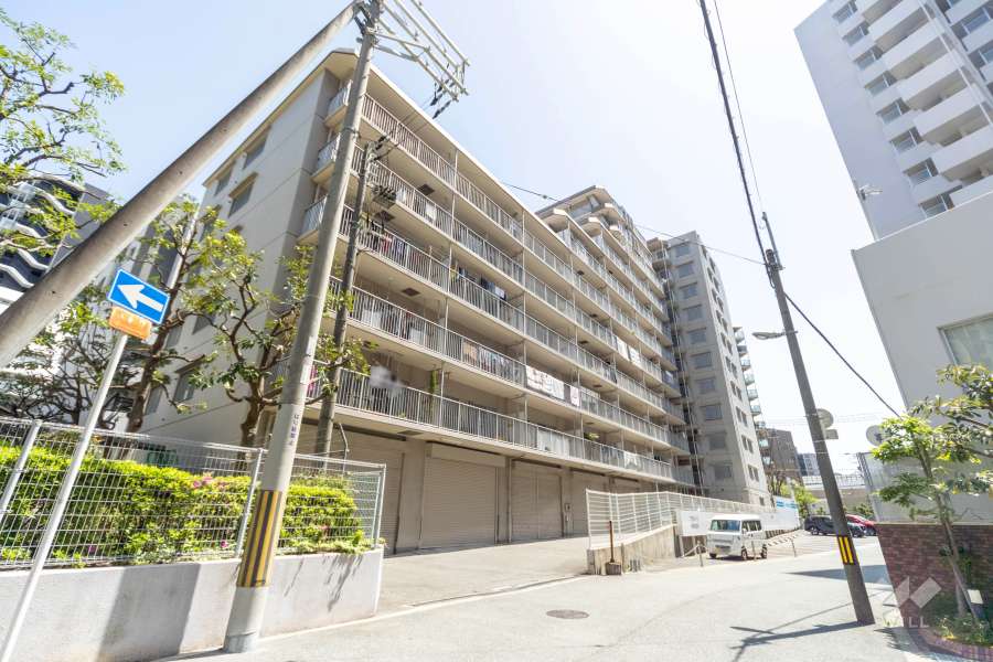 クローバーハイツ江戸堀の外観（北西側から）