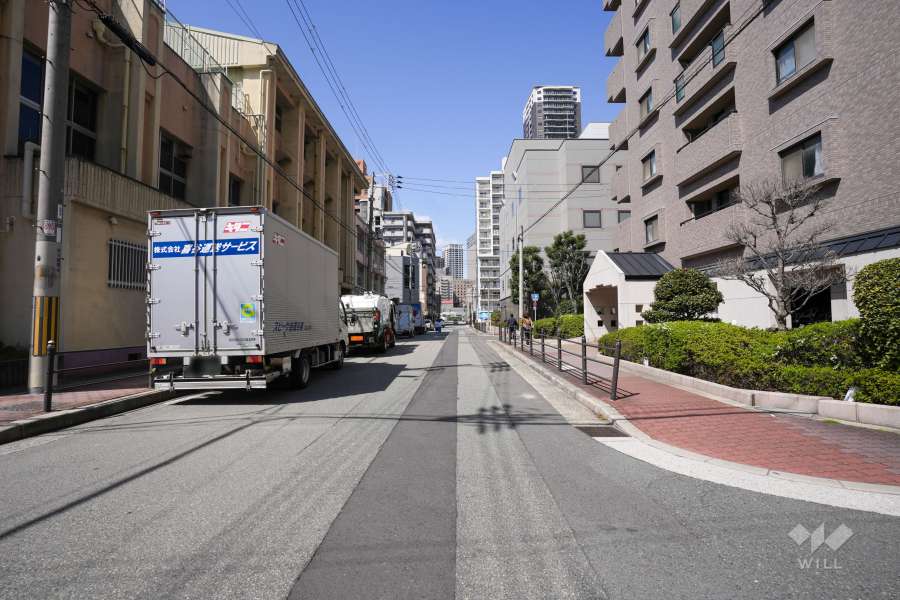 敷地の西側前面道路（南側から）
