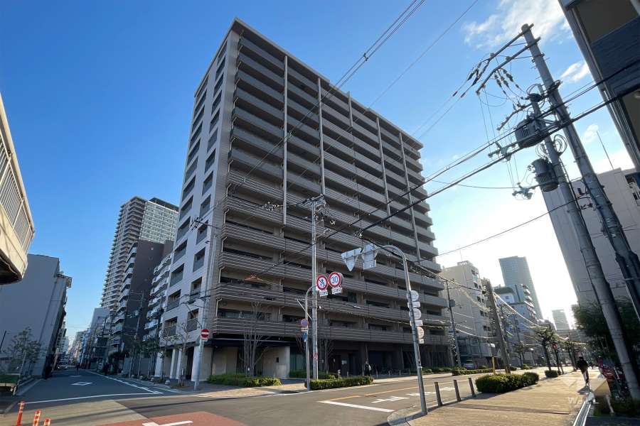 サンメゾン南堀江GATEの外観（南西側から）