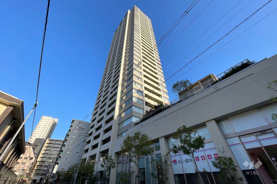 ジオタワー南堀江の外観（南東側から）